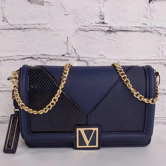 'VICTORIA'S SECRET' MONOGRAM CROC ACCENT CHAIN LINK CROSSBODY BAG - Picture 16 of 16